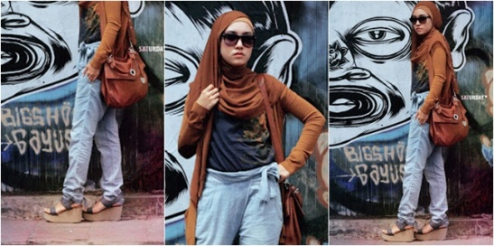 brown hijab style