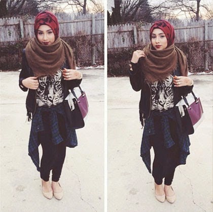 hijab with brow scarf
