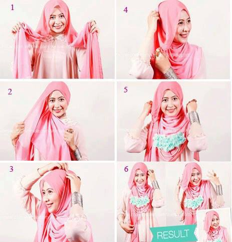 cute pink hijab style