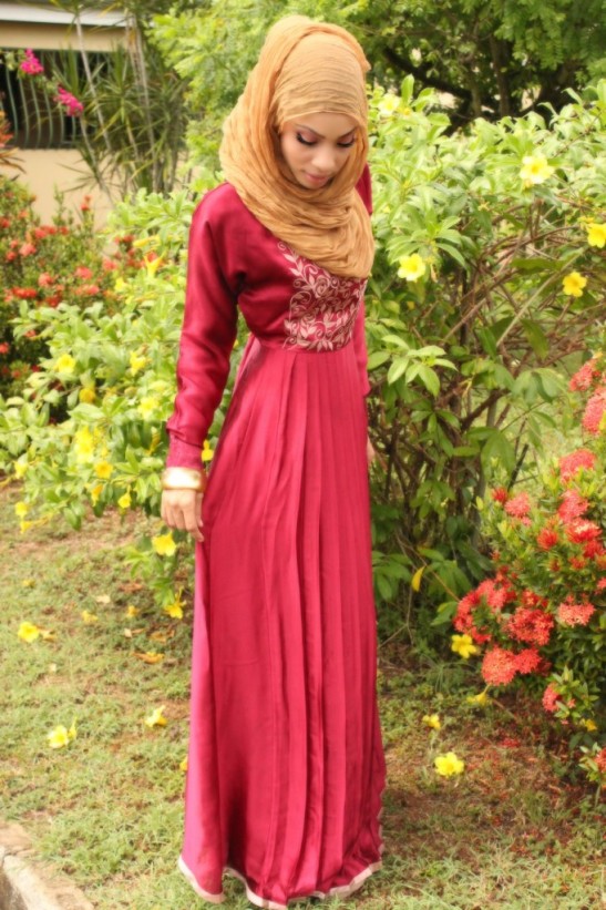 red abaya fashion design