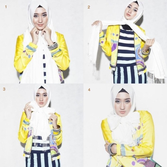 simple white hijab by dian peangi